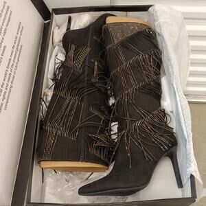 INC International Concepts Women’s Fringe Ankle Boots Boho Western